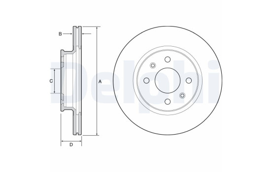 Brake disc BG4535 Delphi
