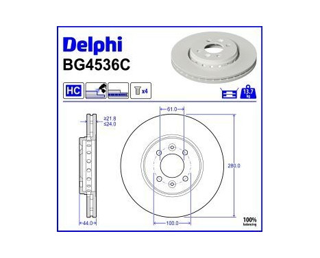 Brake Disc BG4536C Delphi