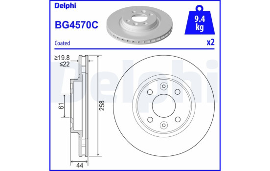 Brake Disc BG4570C Delphi