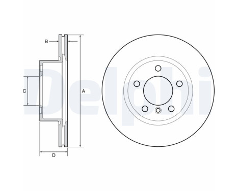 Brake disc BG4645C Delphi