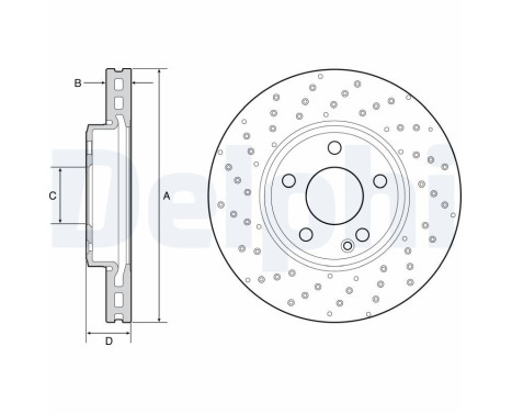 Brake disc BG4657C Delphi