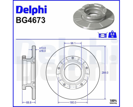 Brake Disc BG4673 Delphi