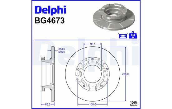 Brake Disc BG4673 Delphi
