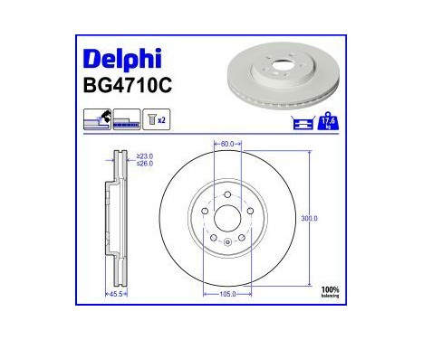 Brake Disc BG4710C Delphi