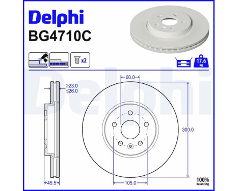 Brake Disc BG4710C Delphi