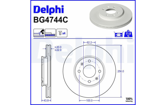 Brake Disc BG4744C Delphi