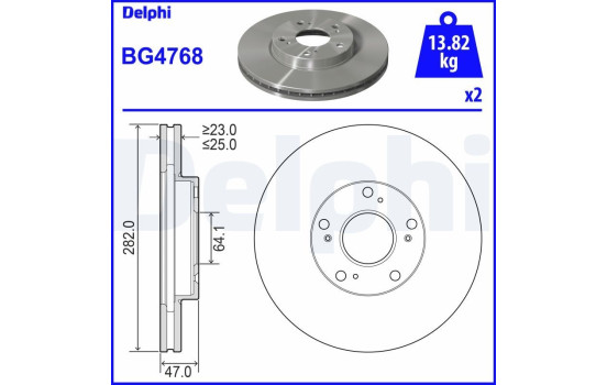 Brake Disc BG4768 Delphi