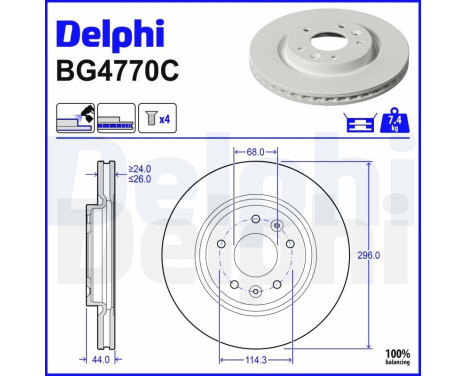 Brake Disc BG4770C Delphi