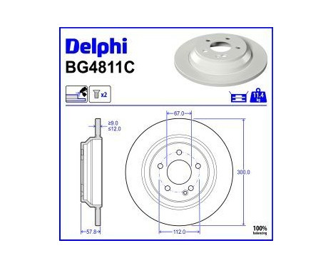 Brake Disc BG4811C Delphi