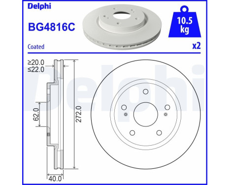 Brake Disc BG4816C Delphi