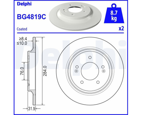 Brake Disc BG4819C Delphi