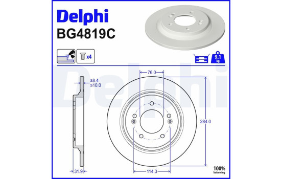 Brake Disc BG4819C Delphi
