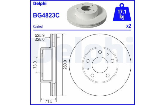 Brake Disc BG4823C Delphi