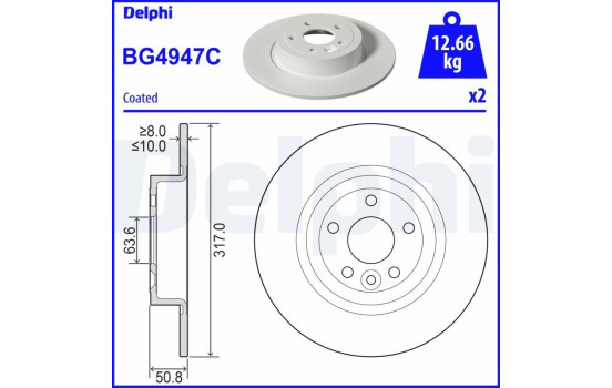 Brake Disc BG4947C Delphi