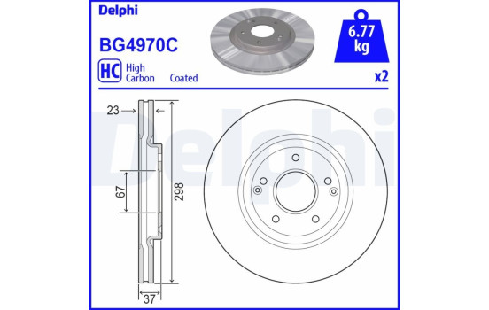 Brake Disc BG4970C Delphi