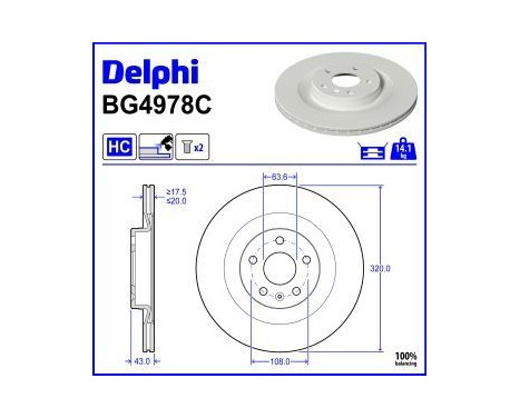 Brake Disc BG4978C Delphi