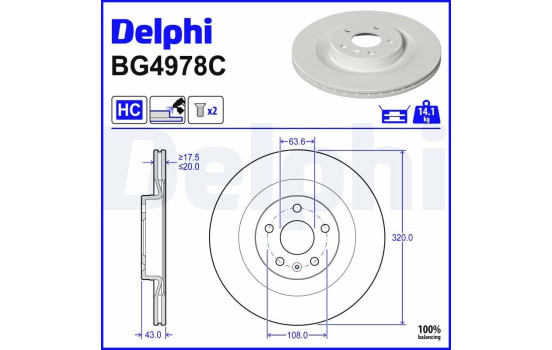 Brake Disc BG4978C Delphi