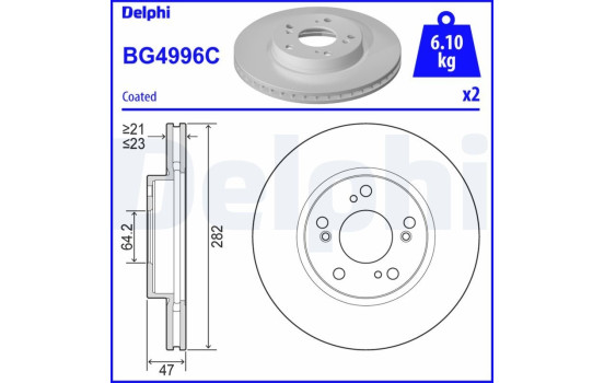 Brake Disc BG4996C Delphi