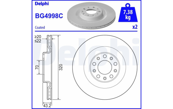 Brake Disc BG4998C Delphi
