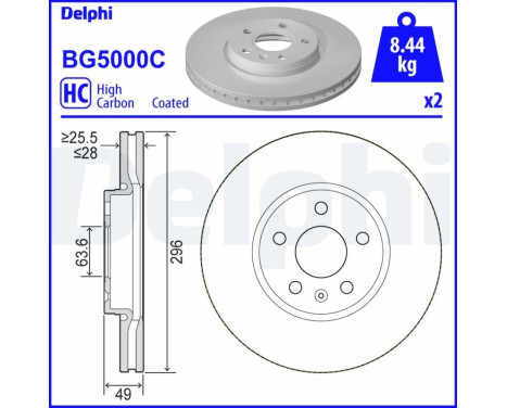 Brake Disc BG5000C Delphi