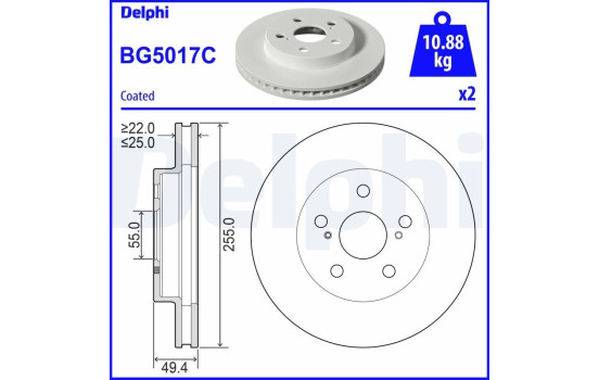 Brake Disc BG5017C Delphi