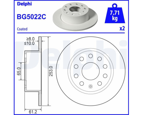 Brake Disc BG5022C Delphi