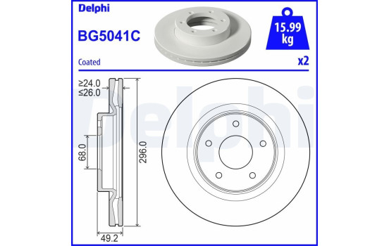Brake Disc BG5041C Delphi