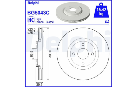 Brake Disc BG5043C Delphi