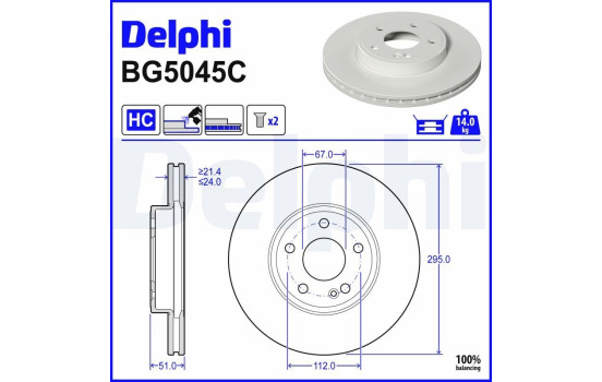 Brake Disc BG5045C Delphi