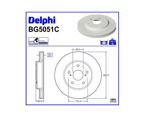 Brake Disc BG5051C Delphi