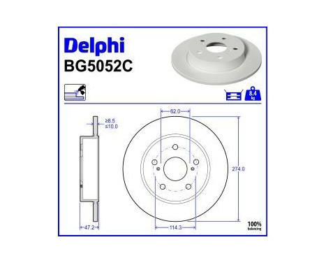 Brake Disc BG5052C Delphi