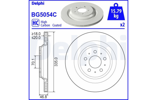 Brake Disc BG5054C Delphi