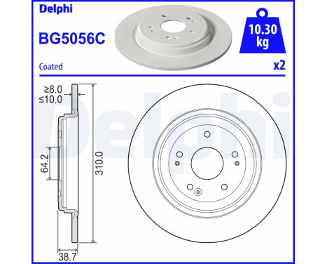 Brake Disc BG5056C Delphi