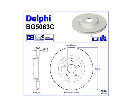 Brake Disc BG5063C Delphi