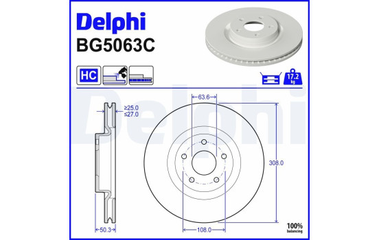 Brake Disc BG5063C Delphi