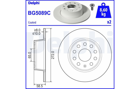 Brake Disc BG5089C Delphi