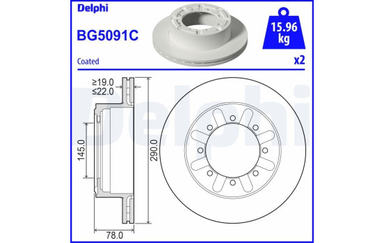 Brake Disc BG5091C Delphi