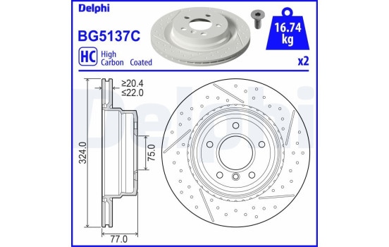 Brake Disc BG5137C Delphi