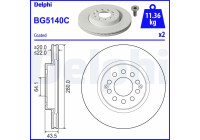 Brake disc BG5140C Delphi