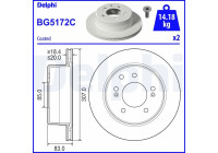 Brake disc BG5172C Delphi