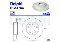 Brake disc BG5178C Delphi