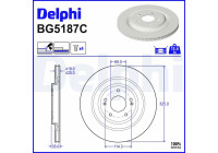 Brake disc BG5187C Delphi