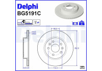 Brake disc BG5191C Delphi