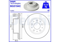 Brake disc BG5194C Delphi