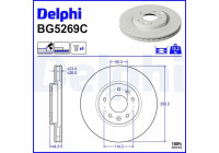 Brake disc BG5269C Delphi
