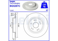 Brake disc BG5287C Delphi