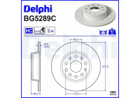 Brake disc BG5289C Delphi