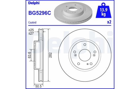Brake Disc BG5296C Delphi