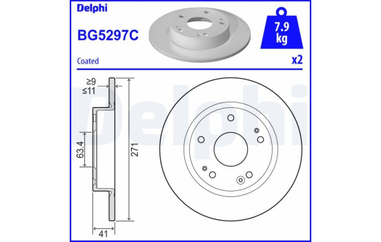 Brake Disc BG5297C Delphi