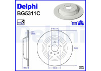 Brake disc BG5311C Delphi